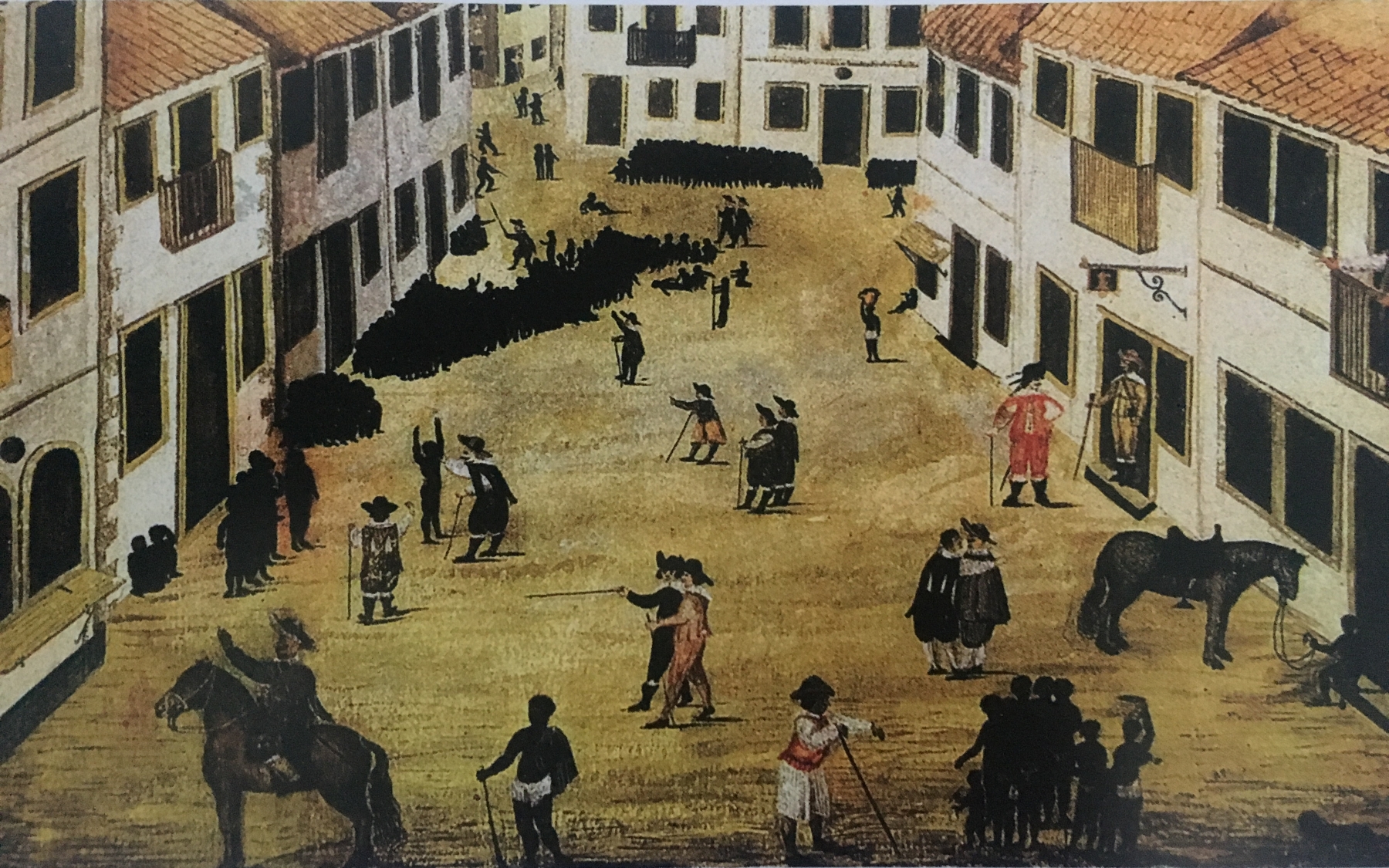 From De Beijer&#39;s research archive: Zacharias Wagner, &quot;Mercado de escravos no Recife (Slave market in Recife)&quot;, c. &nbsp;1637-1644. Recife, founded in 1537, was the first slave port in the Americas during the early Portuguese colonization of Brazil. It was known for its large scale production of sugar cane.